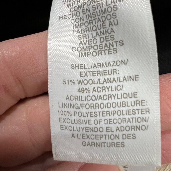 Vintage Liz Claiborne Black & White Houndstooth‎ Soft Wool Blend Jacket Size 4 - Picture 10 of 12